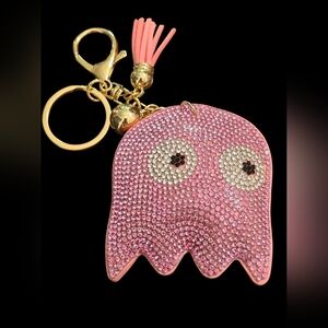 DO NOT PURCHASE Pink Rhinestone Pac Man Ghost Keychain